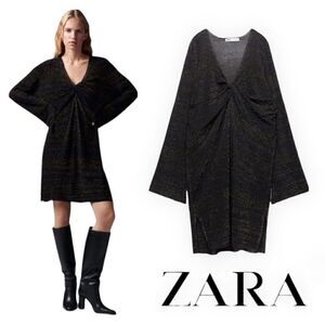 ZARA | Multicolored | METALLIC THREAD KNIT TUNIC
